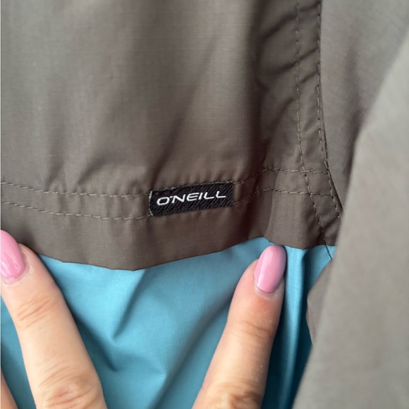 O'Neill Men's Aqua and Brown Windbreaker - Picture 4 of 4